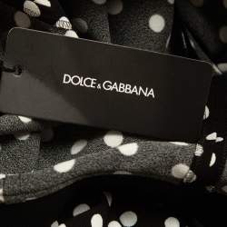 Dolce & Gabbana Polka Black Dot Crepe Trousers XL