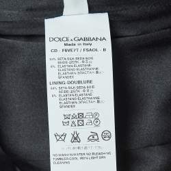 Pre Owned Dolce & Gabbana Black Lemon Print Satin Silk Draped Sleeveless Mini Dress S