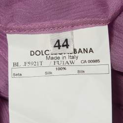 Pre Owned Dolce & Gabbana Purple Silk Tie-Up Detail Blouse M