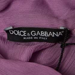 Pre Owned Dolce & Gabbana Purple Silk Tie-Up Detail Blouse M