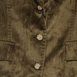 Pre Owned Dolce & Gabbana Green Velvet Single Breasted Jacket M