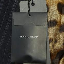 Pre Owned Dolce & Gabbana Navy Blue Pinstripe Linen Single Breasted Suit M