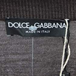 Pre Owned Dolce & Gabbana Brown Wool Wrap Around Cardigan M