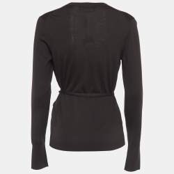 Pre Owned Dolce & Gabbana Brown Wool Wrap Around Cardigan M