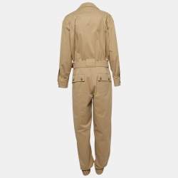 Dolce & Gabbana Beige Cotton Belted Cargo Jumpsuit M