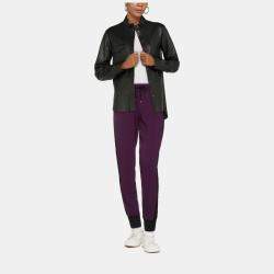 Pre Owned Dolce & Gabbana Purple Knit Logo Band Detail Joggers M (IT 42)