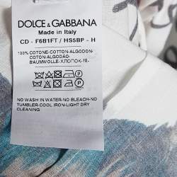 Pre Owned Dolce & Gabbana White Rooster Print Cotton A-line Dress S