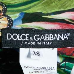 Pre Owned Dolce & Gabbana Green Jungle Print Cotton Mini Dress S