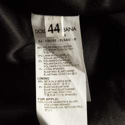 Pre Owned Dolce & Gabbana Black Sequin Paillette Fox Fur Collar Jacket M