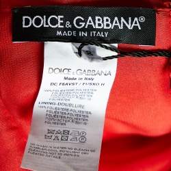 Pre Owned Dolce & Gabbana Red Chiffon Pleated Long Dress S