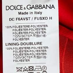 Pre Owned Dolce & Gabbana Red Chiffon Pleated Long Dress S