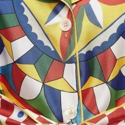 مملوكة مسبقًا Dolce & Gabbana Multicolor Silk Belted Shirt M