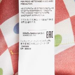 مملوكة مسبقًا Dolce & Gabbana Multicolor Silk Belted Shirt M