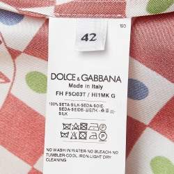 مملوكة مسبقًا Dolce & Gabbana Multicolor Silk Belted Shirt M