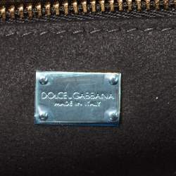 Pre Owned Dolce & Gabbana Black Leather DG Logo Crossbody Bag
