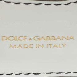 Dolce & Gabbana White/Black Printed Leather Crossbody Bag