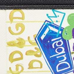 Pre Owned Dolce & Gabbana Multicolor Printed Leather Zip Card Holder