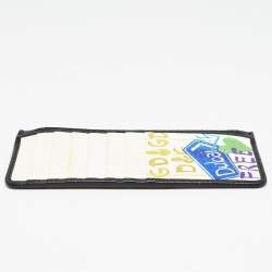 Pre Owned Dolce & Gabbana Multicolor Printed Leather Zip Card Holder