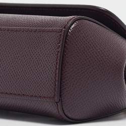 مملوكة مسبقًا Dolce & Gabbana Burgundy Leather Small Miss Sicily Top Handle Bag