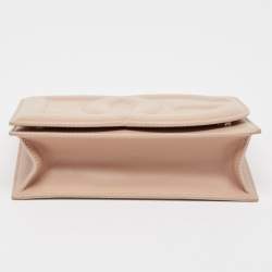 Pre Owned Dolce & Gabbana Beige Leather DG Logo Crossbody Bag