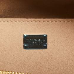 Pre Owned Dolce & Gabbana Beige Leather Shoulder Bag
