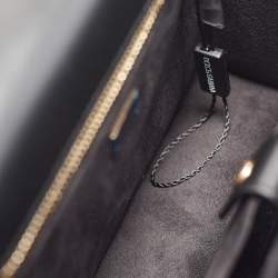 Pre Owned Dolce & Gabbana Black Leather DG Logo Crossbody Bag