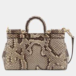 Dolce & Gabbana White Animalier Print Handbag