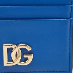 Dolce & Gabbana Blue Leather Card Case