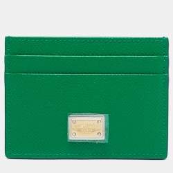 Dolce & Gabbana Green Leather Card Holder