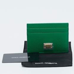 Dolce & Gabbana Green Leather Card Holder