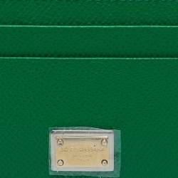 Dolce & Gabbana Green Leather Card Holder