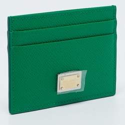 Dolce & Gabbana Green Leather Card Holder