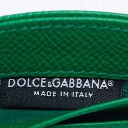 Dolce & Gabbana Green Leather Card Holder