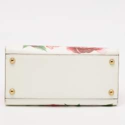 Pre Owned Dolce & Gabbana Pink Leather Floral Print Welcome Top Handle Bag