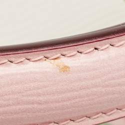 Pre Owned Dolce & Gabbana Pink Leather Floral Print Welcome Top Handle Bag