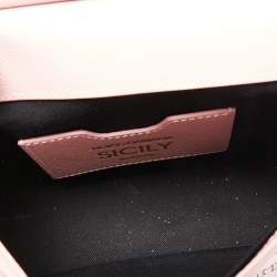 Pre Owned Dolce & Gabbana Pink Leather Small Graffiti Miss Sicily Top Handle Bag