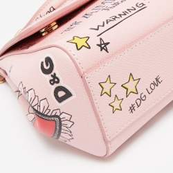 Pre Owned Dolce & Gabbana Pink Leather Small Graffiti Miss Sicily Top Handle Bag