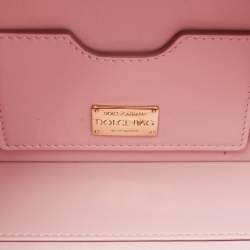 Dolce & Gabbana Pink Satin and Leather Crystals Embellished Dolce Box Bag 