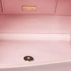 Dolce & Gabbana Pink Satin and Leather Crystals Embellished Dolce Box Bag 