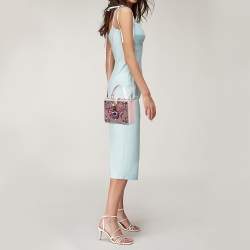 Dolce & Gabbana Pink Satin and Leather Crystals Embellished Dolce Box Bag 