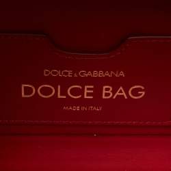 Dolce & Gabbana Gold/Black Acrylic and Fabric Embellished Dolce Box Top Handle Bag
