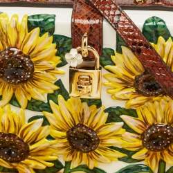 Dolce & Gabbana Yellow/Brown Acrylic and Python Trim Sunflower Dolce Box Bag