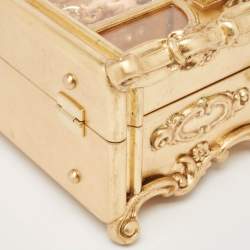 Dolce & Gabbana Gold Wood Angel Cherub Box Top Handle Bag