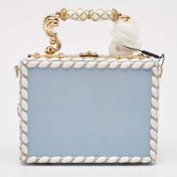 Pre Owned Dolce & Gabbana Multicolor Leather and Snakeskin Floral Dolce Box Top Handle Bag 