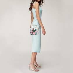 Pre Owned Dolce & Gabbana Multicolor Leather and Snakeskin Floral Dolce Box Top Handle Bag 