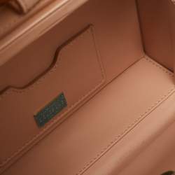 Dolce & Gabbana Beige Satin and Leather Crystal Embellished Rosaria Box Top Handle Bag