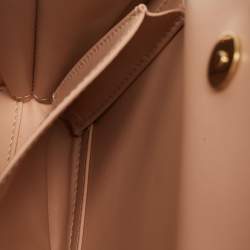 Dolce & Gabbana Beige Satin and Leather Crystal Embellished Rosaria Box Top Handle Bag