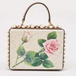 Pre Owned Dolce & Gabbana Pink Acrylic and Snakeskin Embellished Mother of Pearl Dolce Box Bag