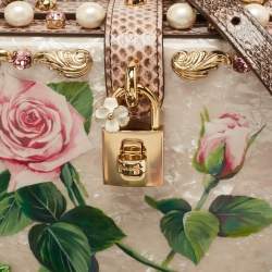 Pre Owned Dolce & Gabbana Pink Acrylic and Snakeskin Embellished Mother of Pearl Dolce Box Bag