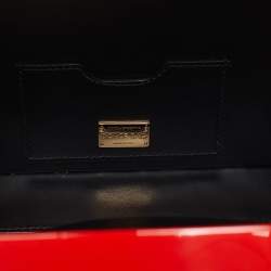 Dolce & Gabbana Red/Gold Acrylic and Leather Fashion House Dolce Box Top Handle Bag